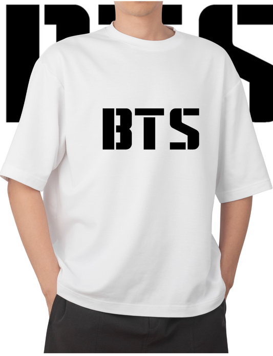 BTS Stencil Logo Graphic Oversized T-Shirt