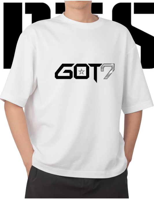 Men's GOT7 Metallic Wordmark Graphic Oversized T-Shirt