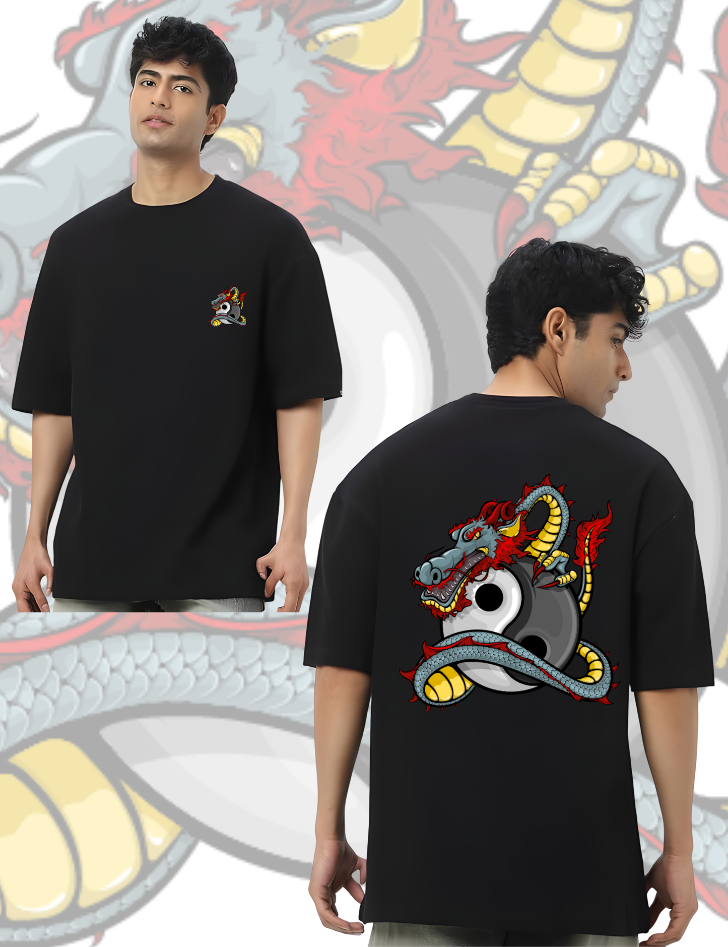 Yin Yang Dragon Oversized T-Shirt