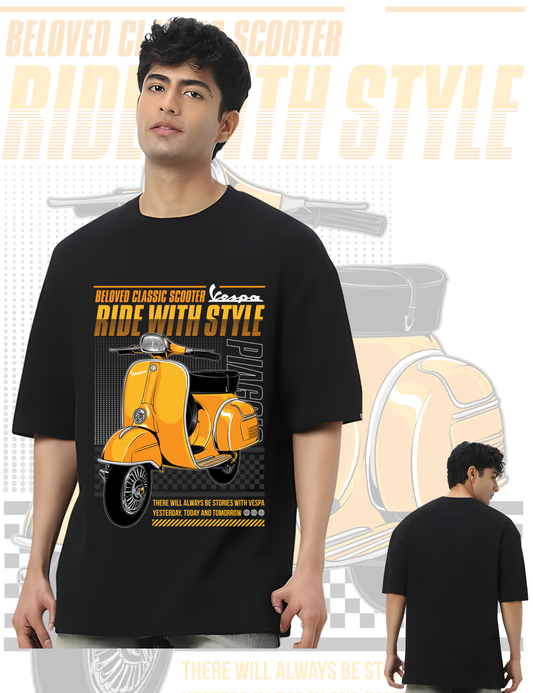 Ride With Style – Classic Vespa Oversized T-Shirt