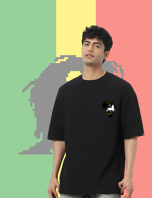 Lion of Judah" Africa Map Graphic Oversized T-Shirt